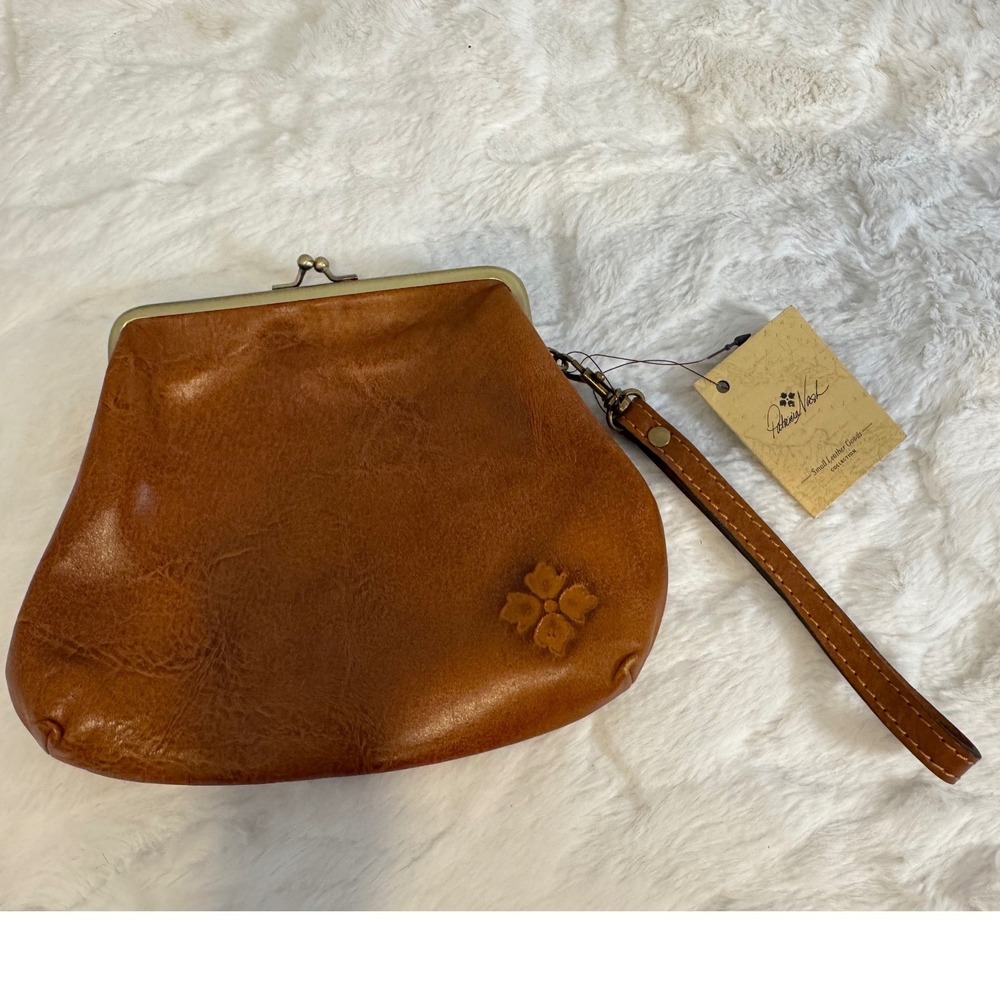 Patricia Nash Embossed Brown Leather Wristlet Clutch - Picture 3 of 9